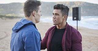 Mason Morgan tries to calm Hunter Kings nerves in Home and Away.