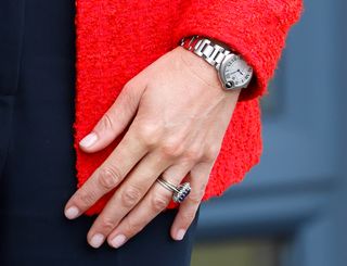 Kate Middleton's hand with nude pink nail polish
