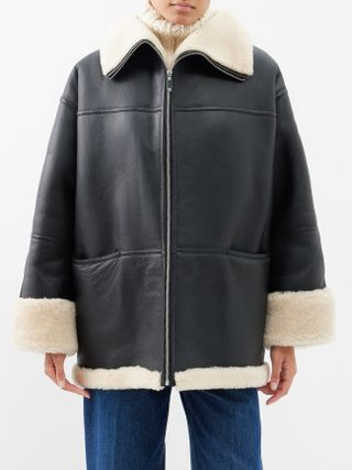 Boxy shearling jacket