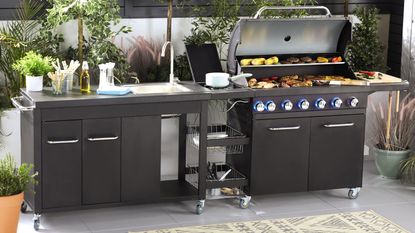 Aldi outdoor bbq kitchen with sink and hob