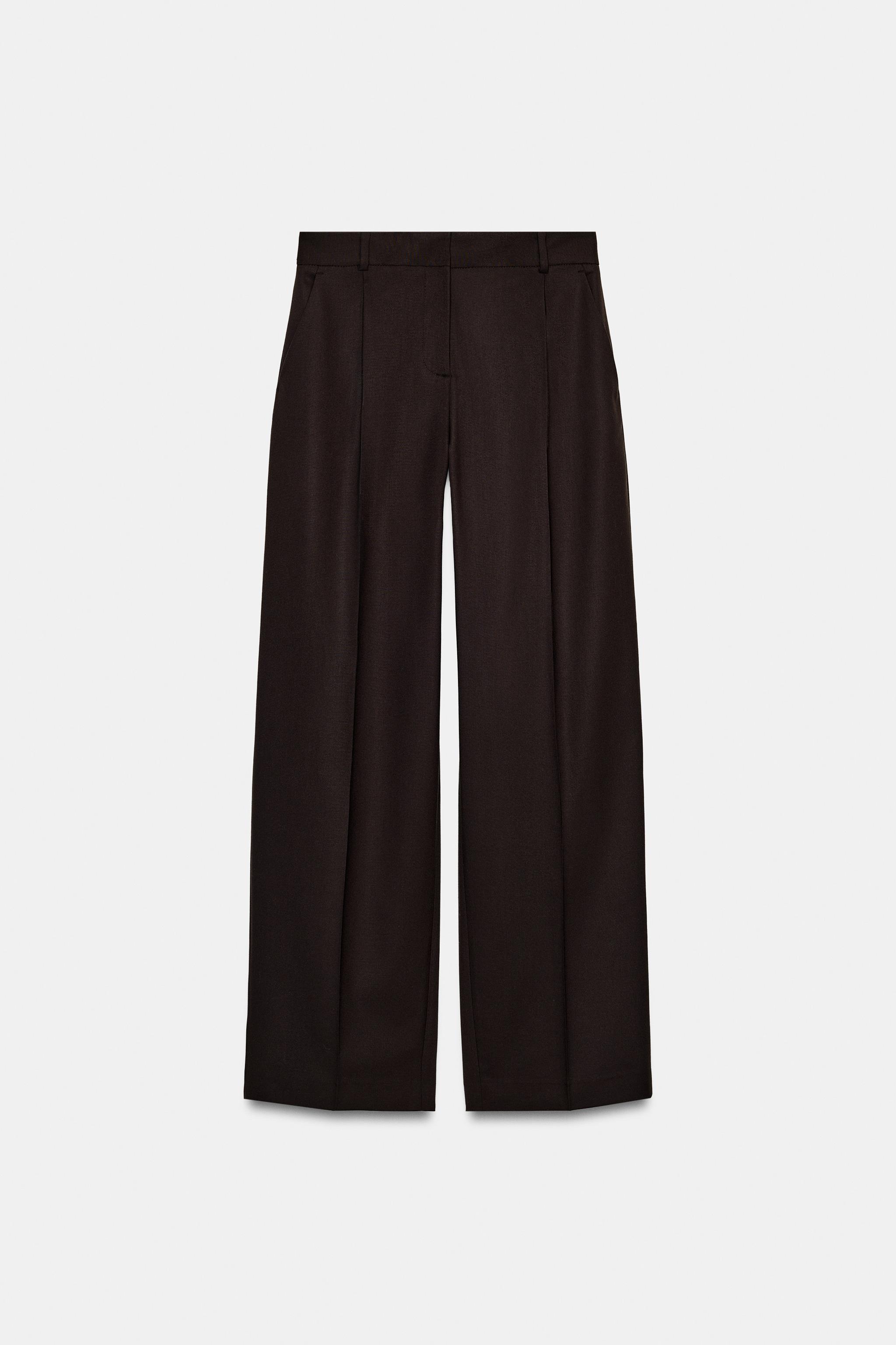 Pleated Straight Leg Pants