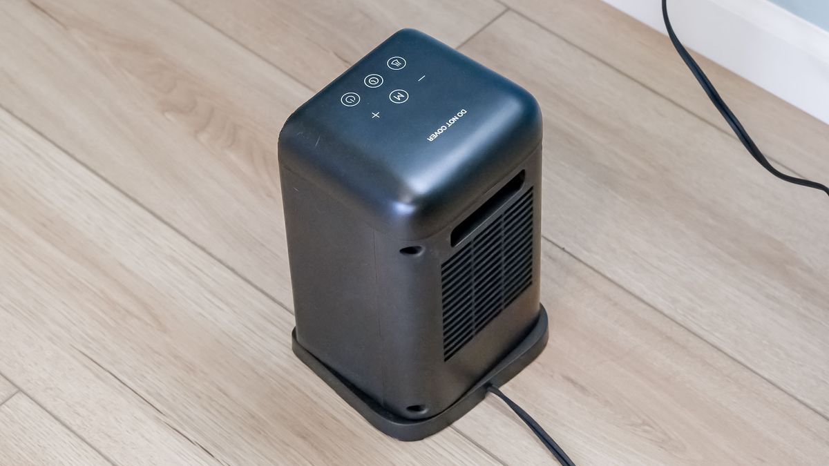 Morento space heater on wooden floor