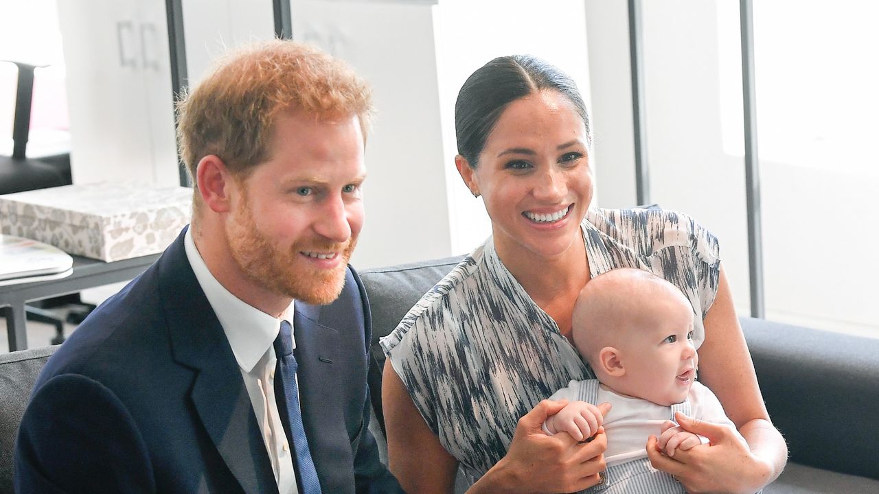 Prince Harry and Duchess Meghan of Sussex and their baby son Archie Mountbatten-Windsor meet Archbishop Desmond Tutu and his daughter Thandeka Tutu-Gxashe at the Desmond &amp; Leah Tutu Legacy Foundation during their royal tour of South Africa on September 25, 2019 in Cape Town, South Africa