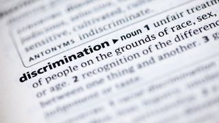 A photo of an encyclopaedia definition of the word "discrimination"