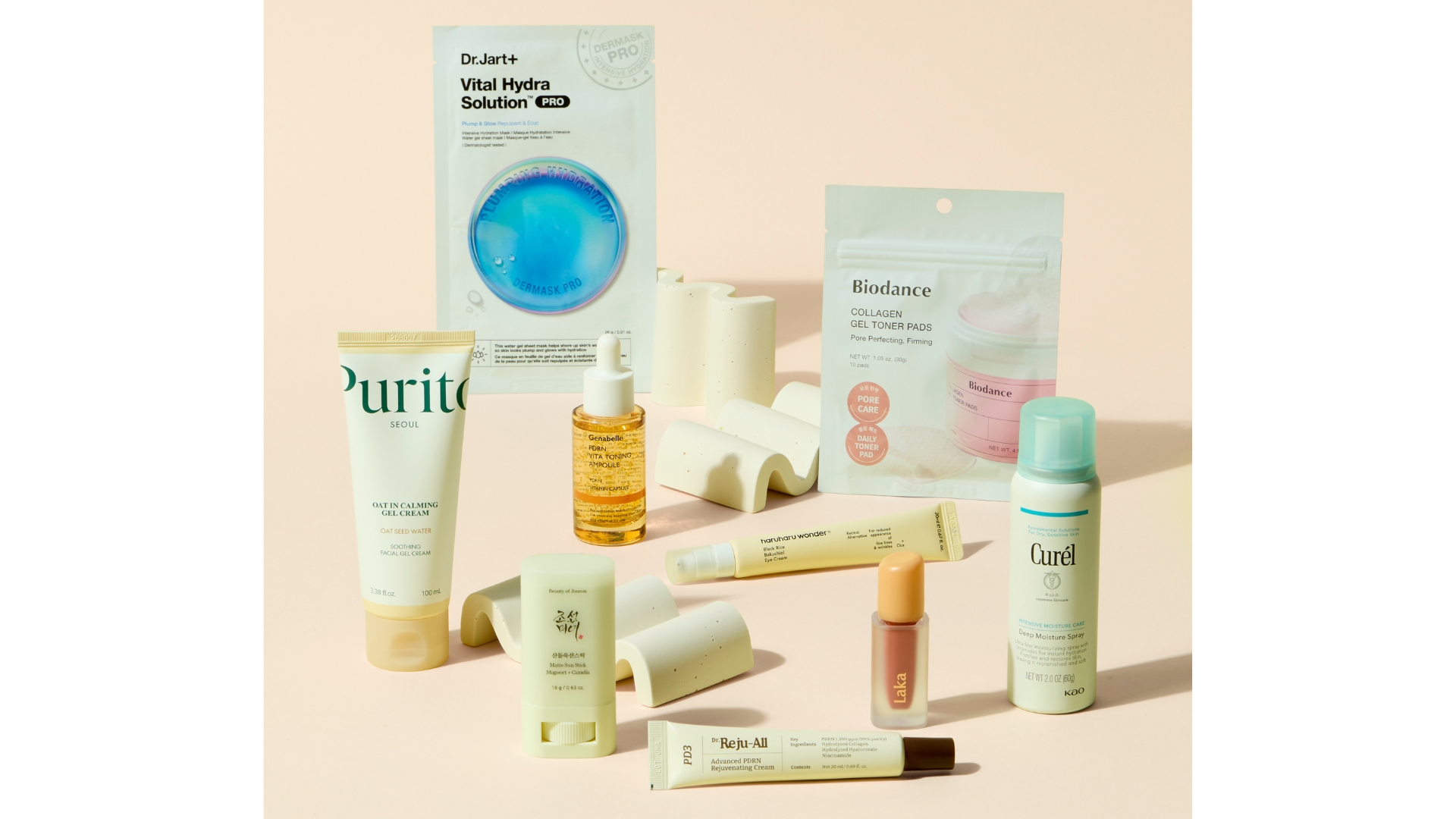 Image of the contents inside the Boots Korean and Japanese Skincare Edit Box
