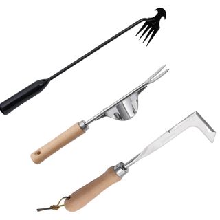3 Pack Weed Puller Tool, Manual Hand Weeder Paver, Crack Weeder, Stainless Steel Crevice Weeding Digger Tool, Paving Brick Moss Removal, L-Shape Gardening Crack Sickle for , Lawn Edger and Driveway