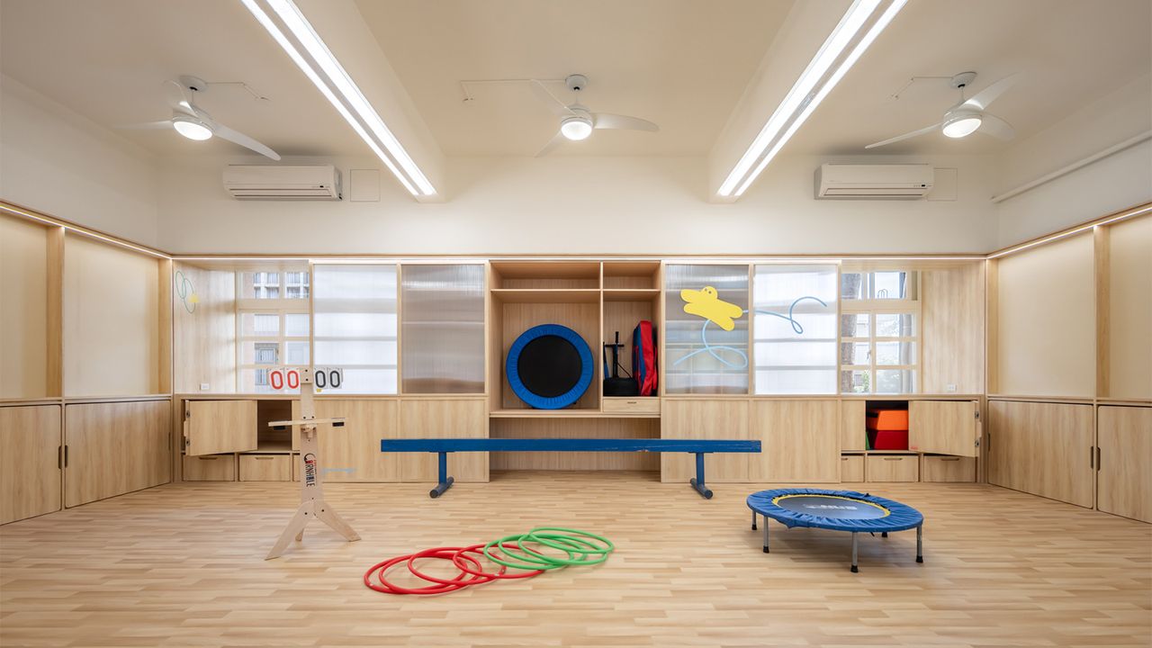 Taiwan school room with innovative storage