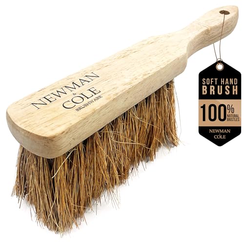Newman and Cole Natural Wooden Hand Brushes - Choose From Hard Stiff Bristle Brush or Soft Brush With Natural or Synthetic Bristles (1 X Coco Soft Hand Brush)