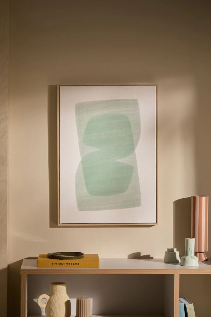 MADE.COM Kinney Turquoise Abstract Canvas Wall Art.