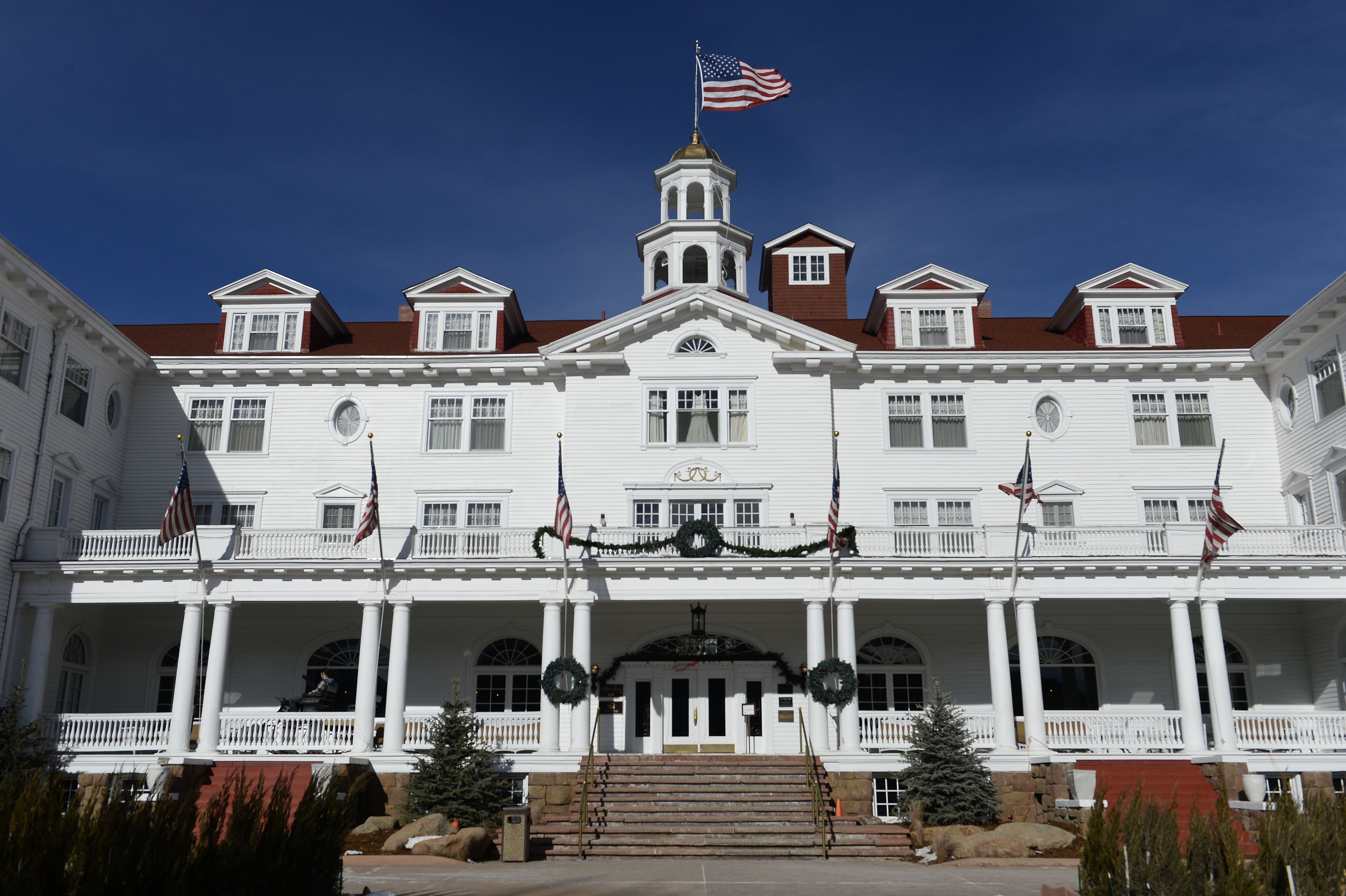 The exterior of the Stanley Hotel in Colorado