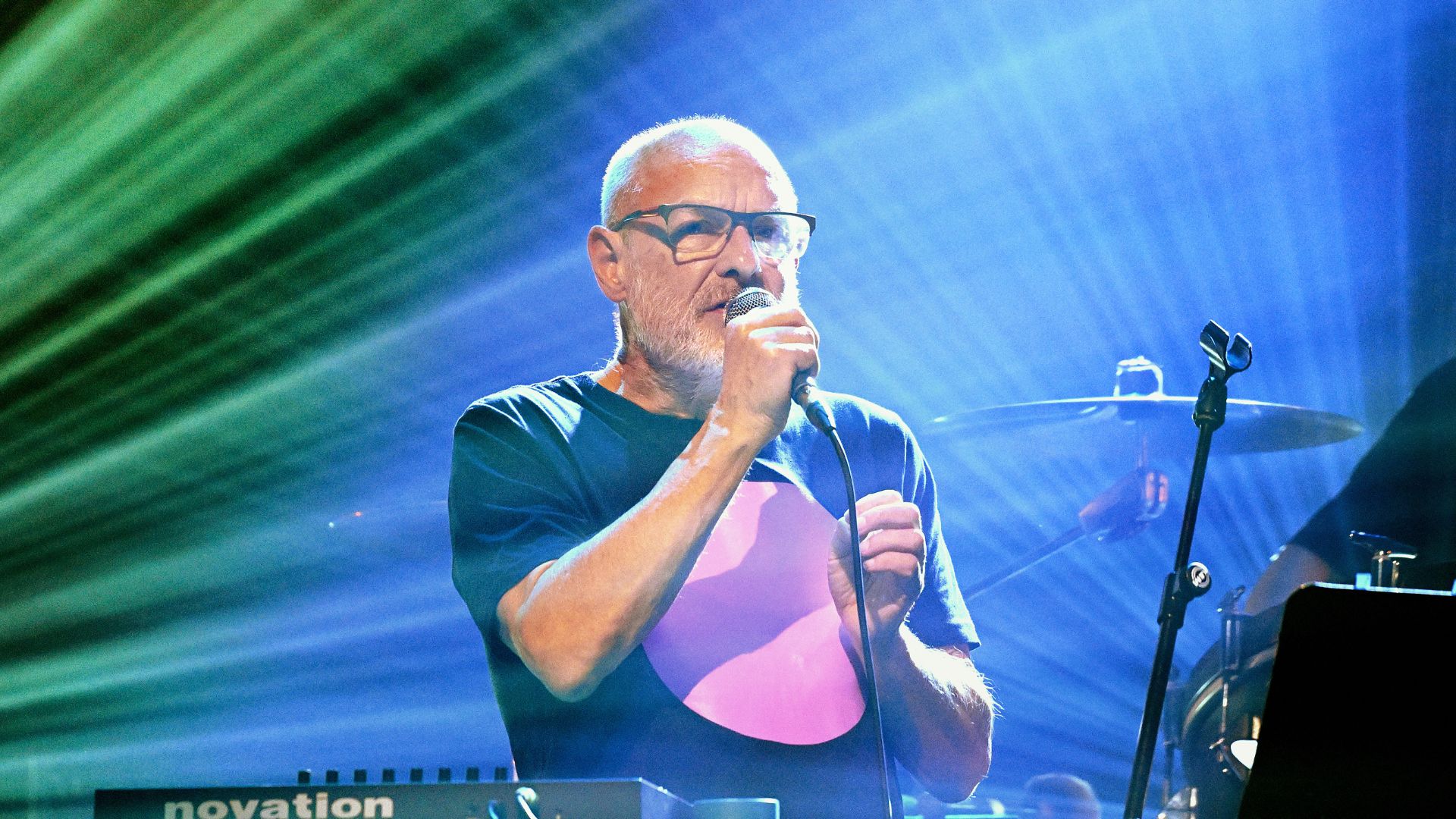 Brian Eno & the Baltic Sea Philharmonic perform 'The Ship' at The Royal Festival Hall on October 30, 2023 in London, England