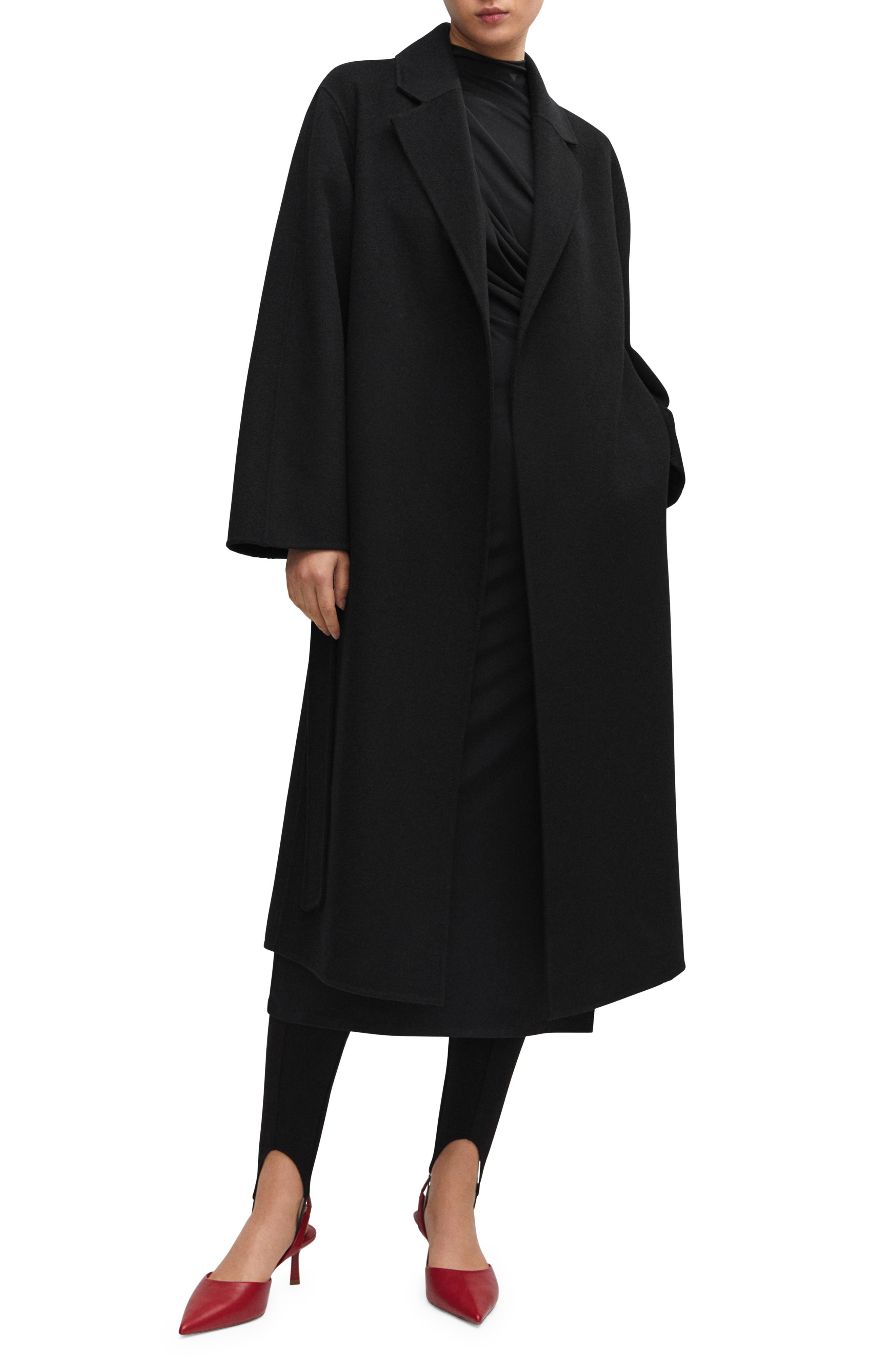 Belted Wool Blend Coat