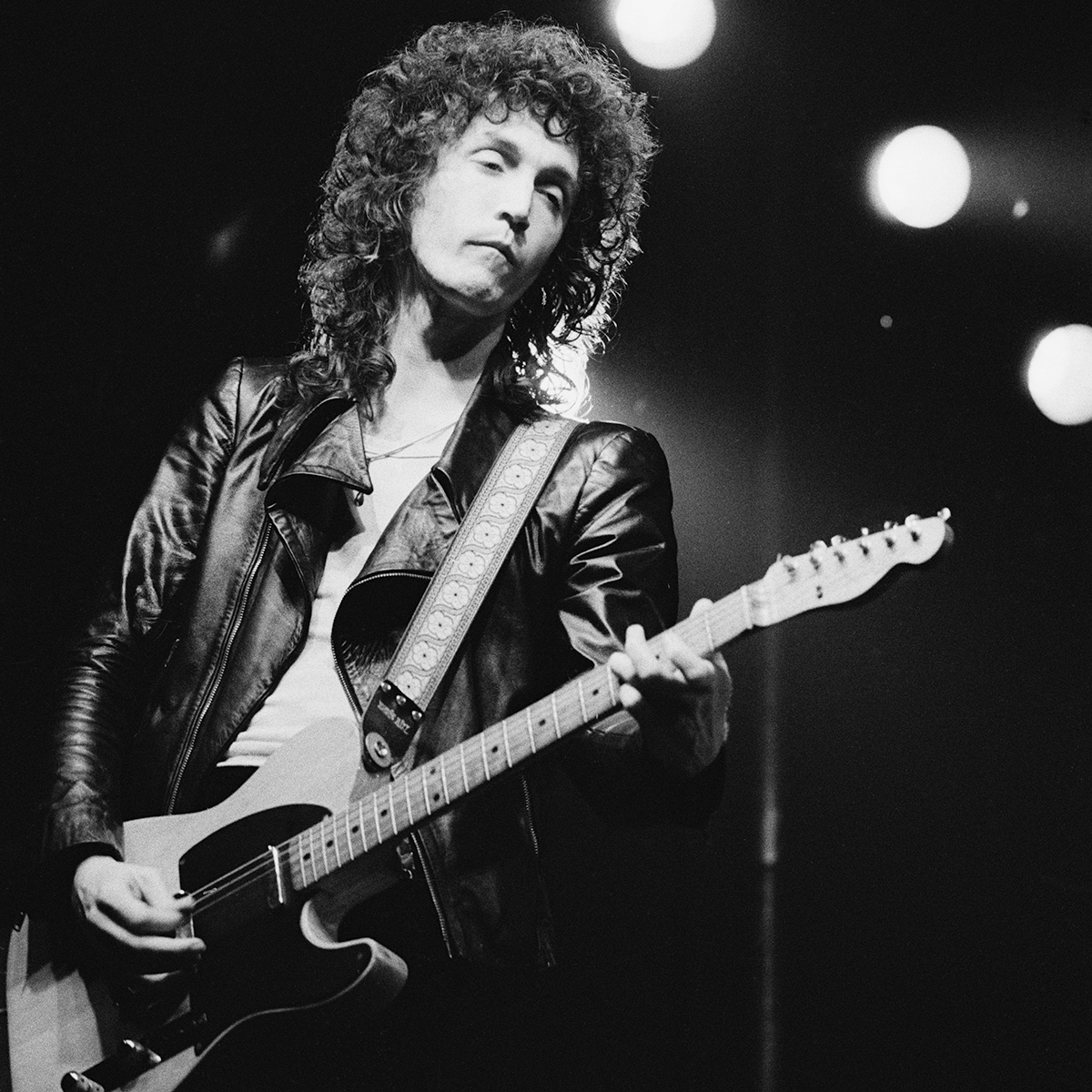 Mike Campbell with his 1951 Fender Broadcaster in 1977