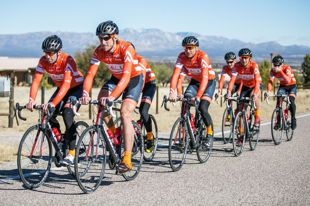 Rally Cycling riders train at a recent camp.