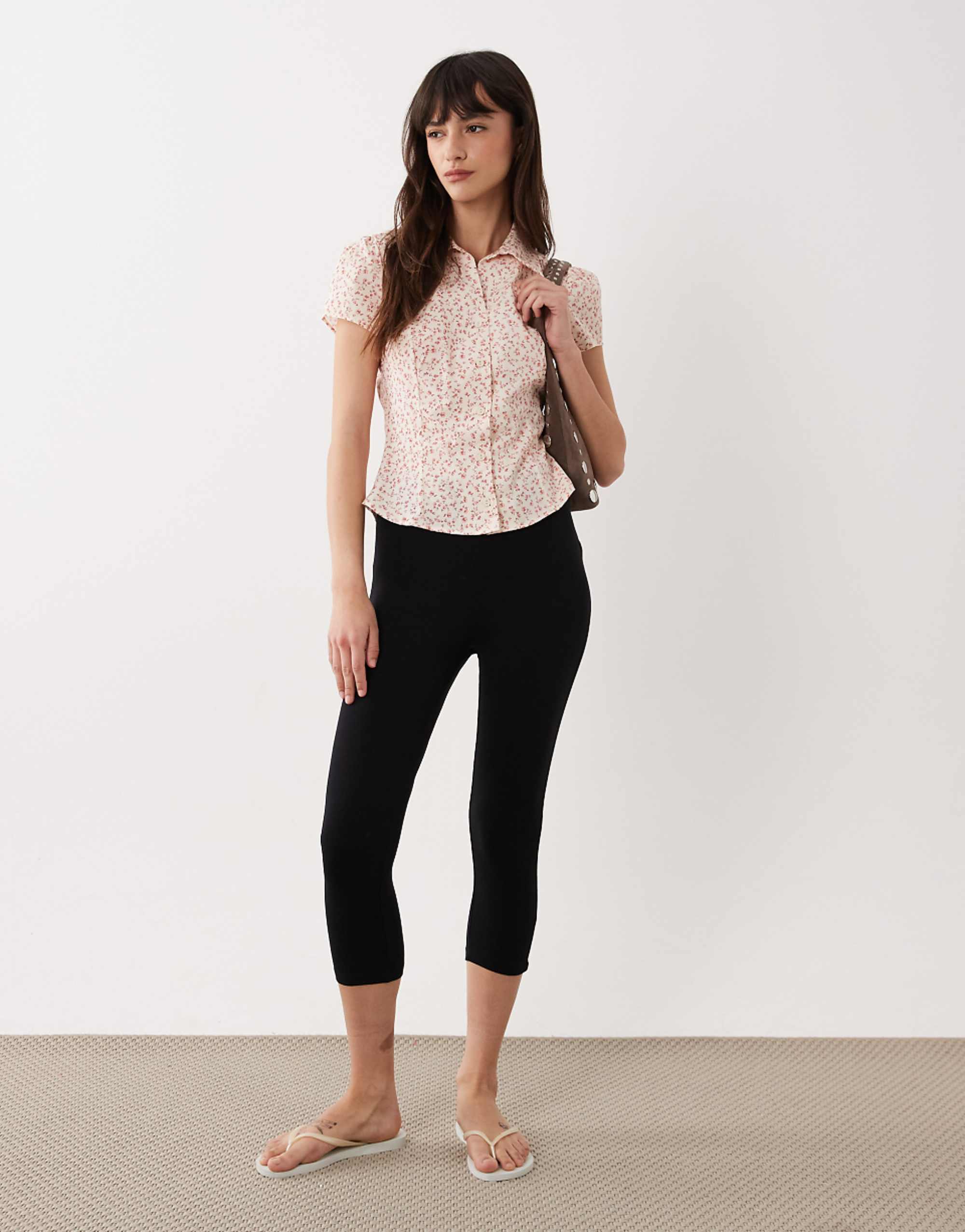 Asos Design Jersey Capri Leggings in Black