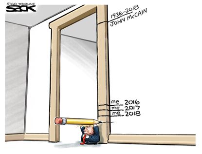 Political Cartoon U.S. Trump McCain measures