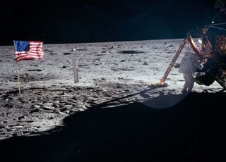 Neil Armstrong on the moon during the Apollo 11 mission in 1969.