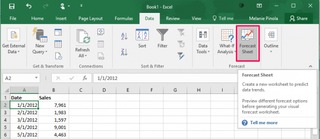 excel forecast button