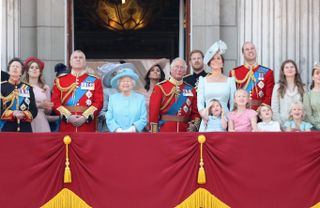 The Royal Family watch the flypast on the balcony of Buckingham Palace