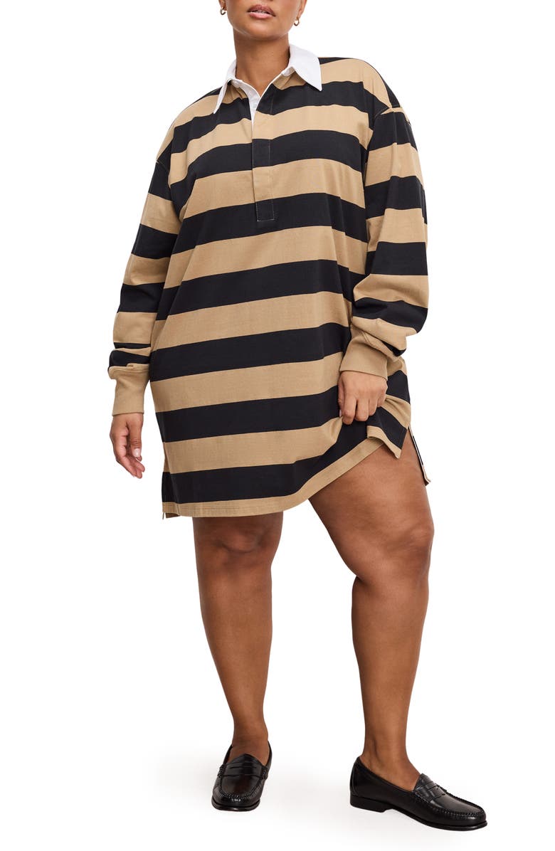 Stripe Jersey Polo Minidress