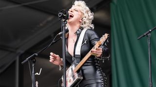 Samantha Fish performs on Day 5 of 2024 New Orleans Jazz & Heritage Festival at Fair Grounds Race Course on May 02, 2024 in New Orleans, Louisiana. 