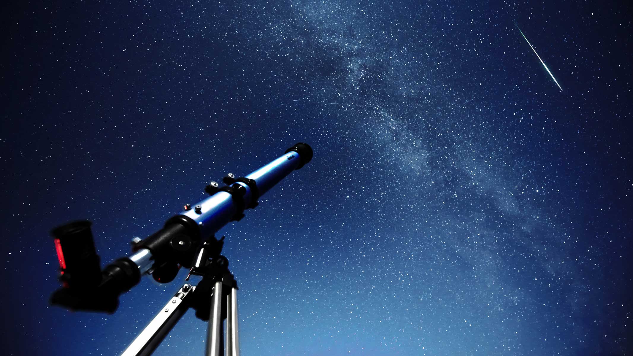 Telescope looking up into sky