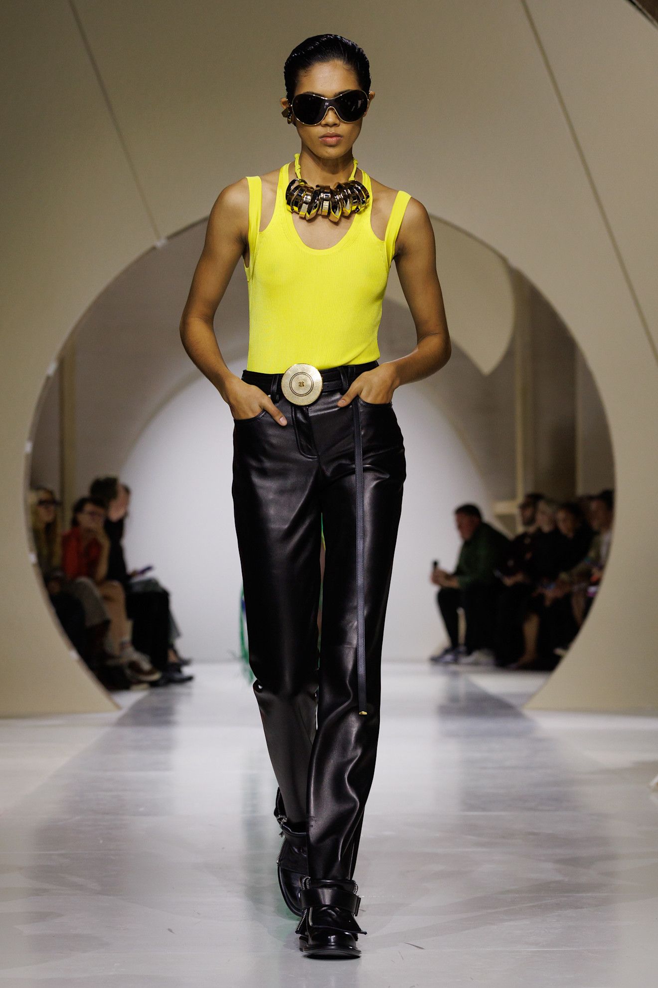 a model walks the givenchy runway.