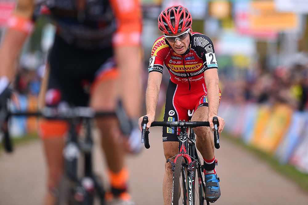 Kevin Pauwels crosses the line for third on Zonhoven.