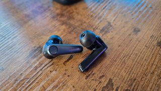 EarFun Air Pro 3 earbuds lying end-to-end