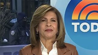 Hoda Kotb in brown jacket hosting Today Show