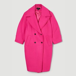 Karen MIllen pink wool coat