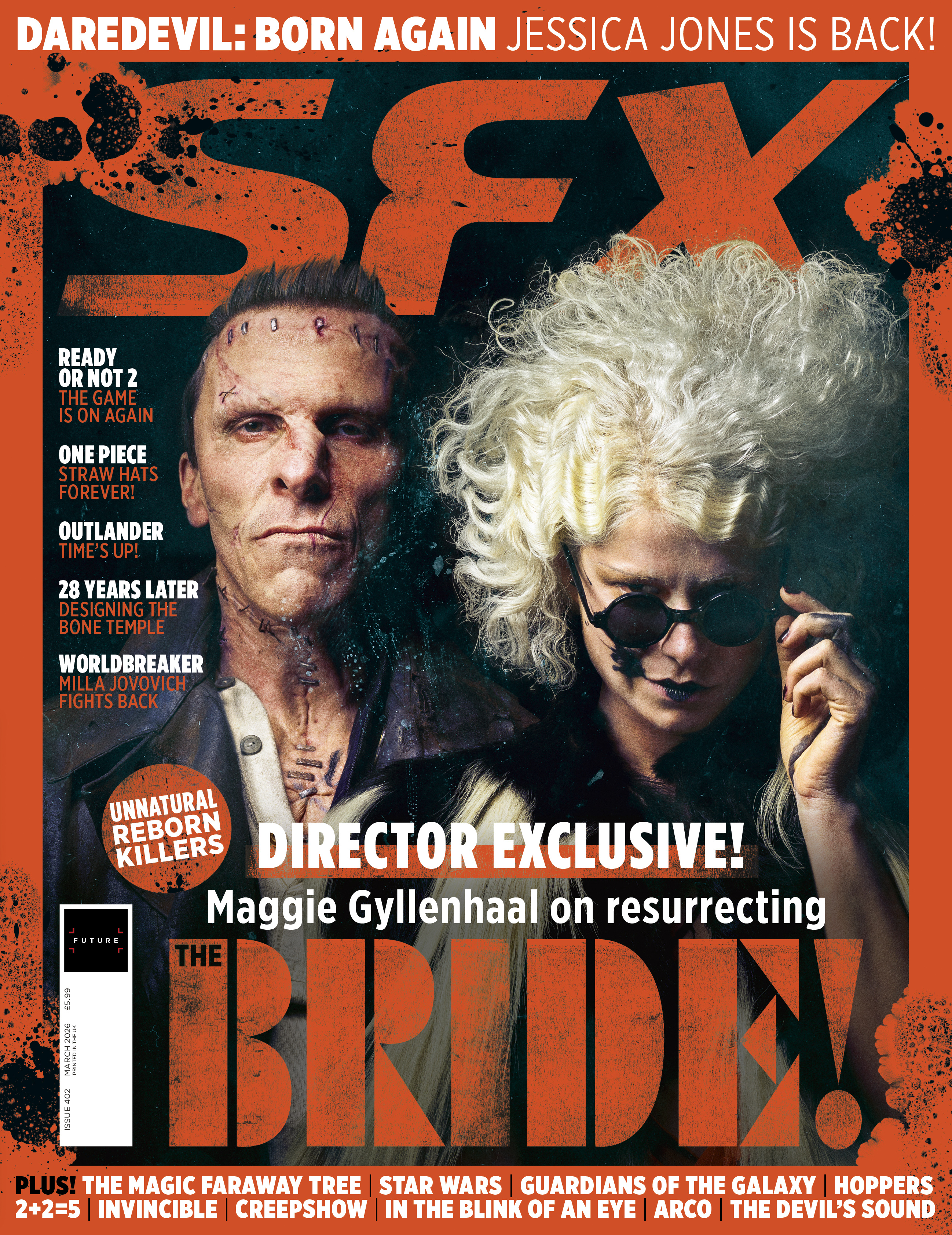 Christian Bale and Jessie Buckley on the cover of SFX 402.