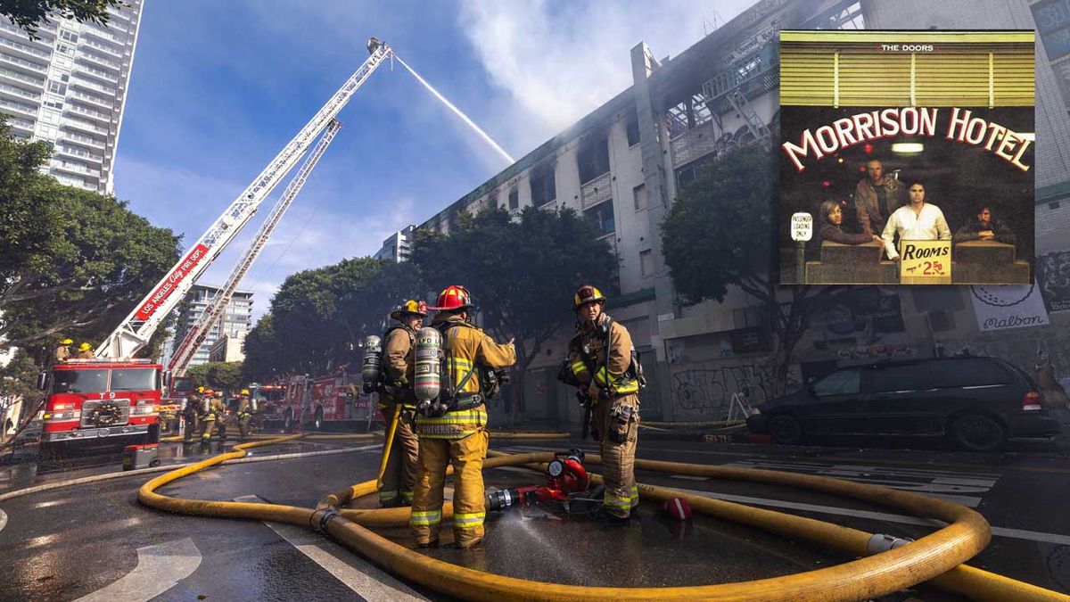 Fire crews outside the Morrison Hotel