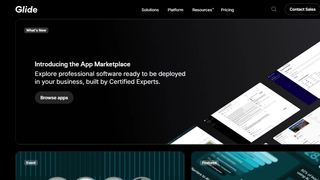 Screenshot of Glide's homepage