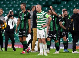 Celtic skipper Scott Brown was distraught