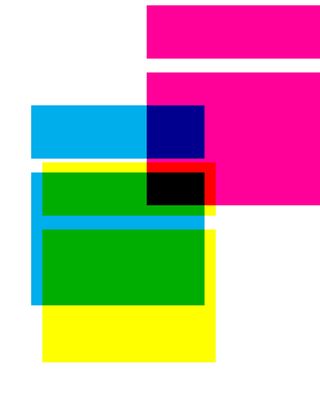 An image of blue, green, yellow, and pink color