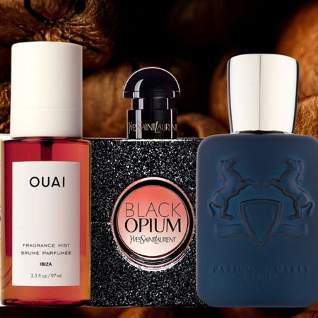 coffee beans behind coffee fragrances