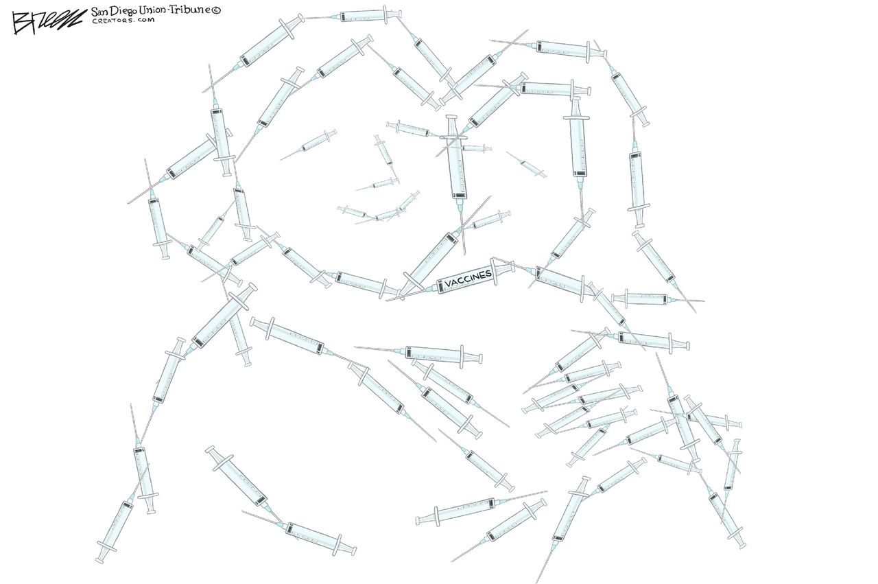Editorial Cartoon U.S. covid vaccines