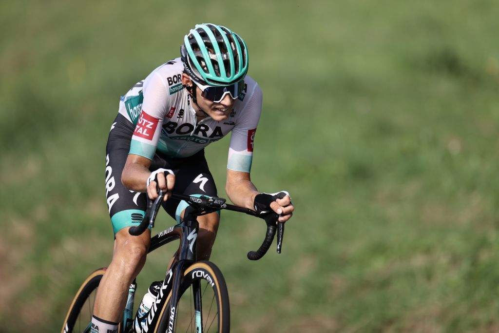 Team Bora-Hansgrohe rider Germany&#039;s Lennard Kamna rides during the 16th stage of the 107th edition of the Tour de France cycling race 164 km between La Tour du Pin and VillarddeLans on September 15 2020 Photo by KENZO TRIBOUILLARD AFP Photo by KENZO TRIBOUILLARDAFP via Getty Images