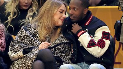 Adele and Rich Paul attend the 2022 NBA All-Star Game at Rocket Mortgage Fieldhouse on February 20, 2022 in Cleveland, Ohio