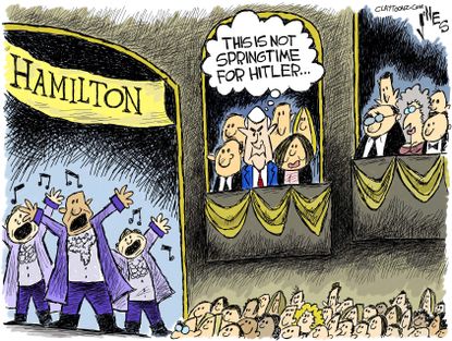 Political cartoon U.S. Mike Pence Hamilton Trump
