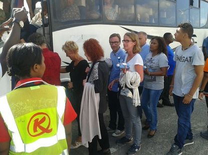 Passengers from the evacuated Air France flight that landed in Kenya early Sunday