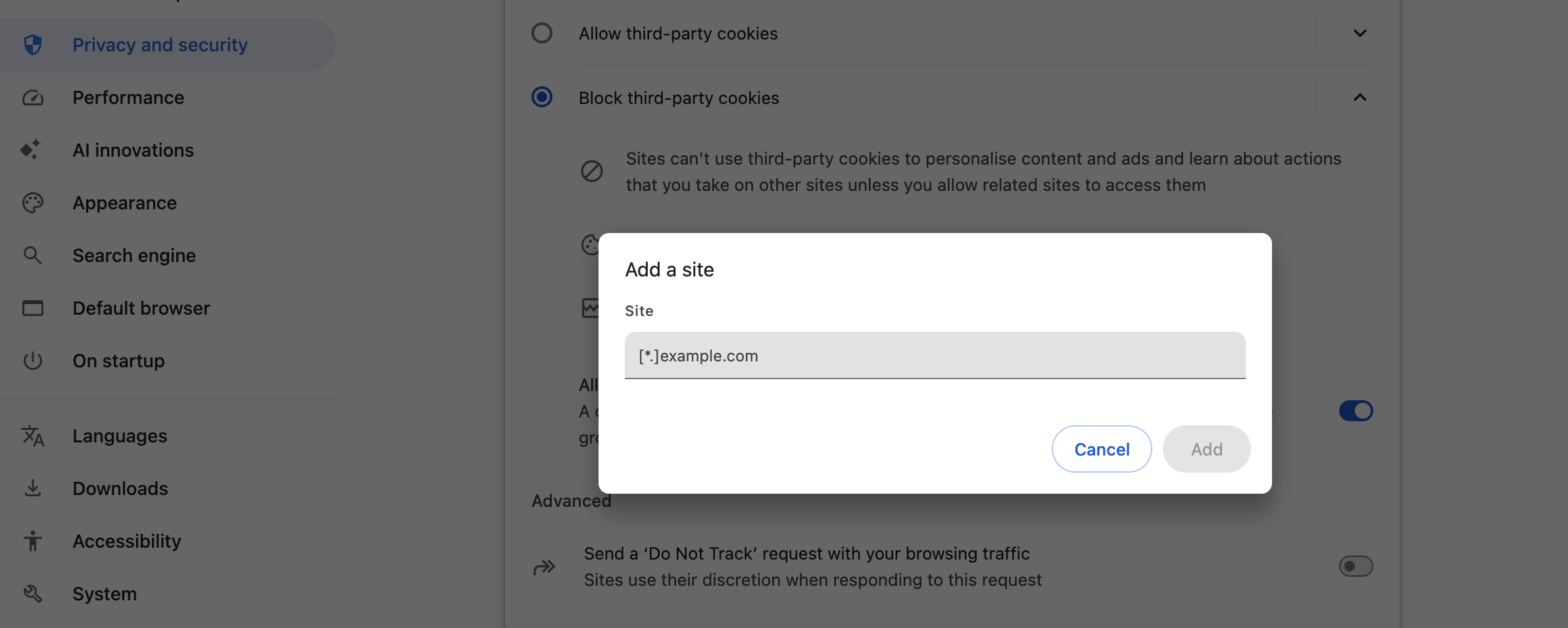 Chrome private browsing