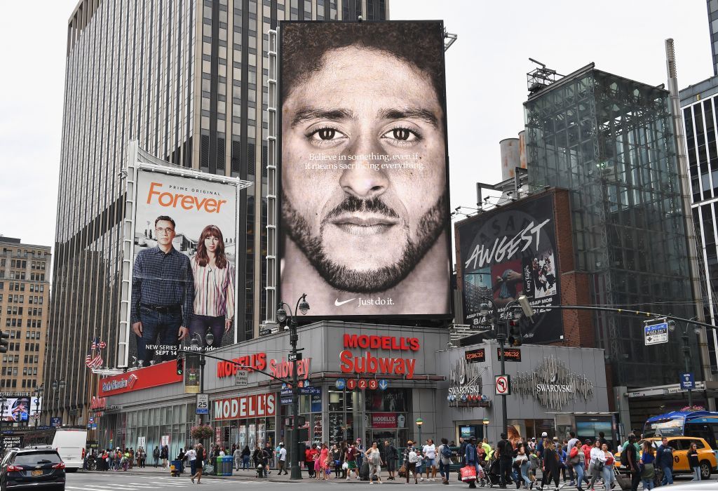 Colin Kaepernick&amp;#039;s Nike ad in New York City.