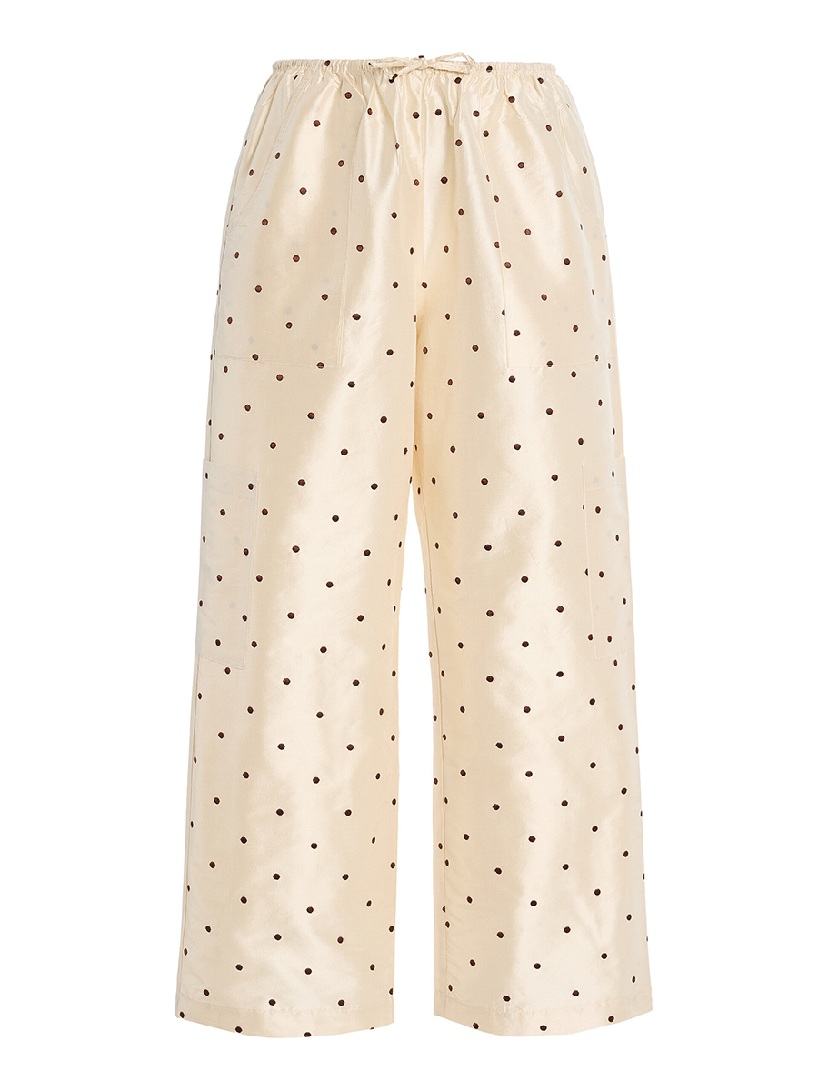 DONNI., The Polka-Dot Silk Taffeta Cargo Pants