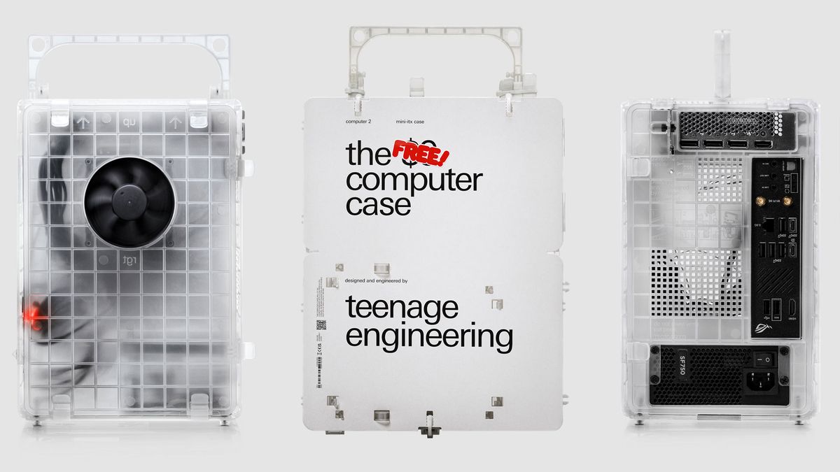 Free mini-ITX case made of one sheet of translucent plastic arrives, stock evaporates instantly — Teenage Engineering’s foldable Computer-2 sports odd layout, with the GPU above the motherboard