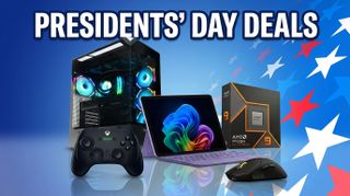 Presidents' Day deals curated by Windows Central, showing desktop PCs, laptops, and gaming accessories