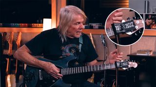 Steve Morse with his own string mute device