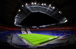 General view inside Lyon's stadium ahead of a Women's Champions League game against Roma in November 2024.