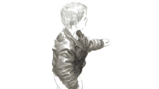 Sketch of a person wearing a leather jacket